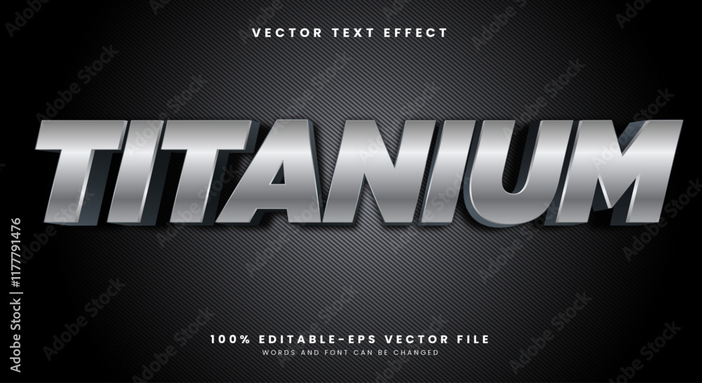 Fototapete titanium editable text effect template suitable for shiny style