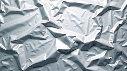 Crumpled white textured surface with shiny finish for creative background concepts
