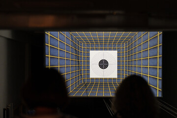 Electronic Pistol Shooting Range with Grid Background