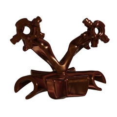 Metal abstract shape, 3d render © neurostructure