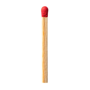 Close-up of a single red-tipped matchstick