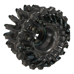 Metal abstract shape, 3d render © neurostructure