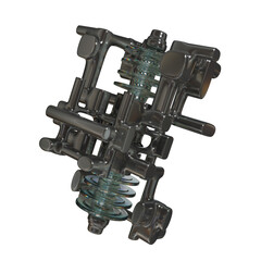 Metal abstract shape, 3d render © neurostructure