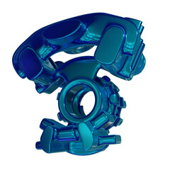 Metal abstract shape, 3d render © neurostructure