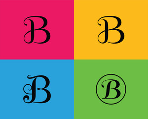 Obraz premium Colorful B Monogram Logo Design Pack. Stylized Letter B Designs on Vibrant Multicolor Background.