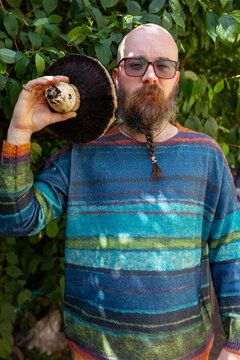 adult man with mushroom