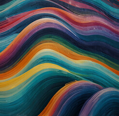 Obraz premium abstract colourful background with waves AI generative 