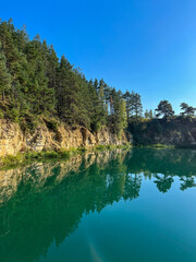 rocky shore of the lake