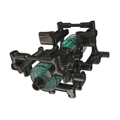 Metal abstract shape, 3d render © neurostructure