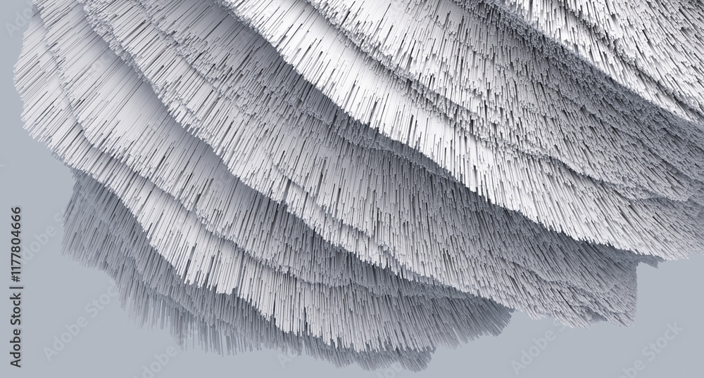 Poster 3d render of abstract detailed shape. dynamic futuristic background.