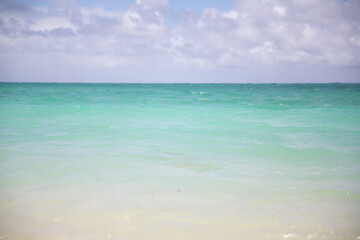 tropical beach with blue sky