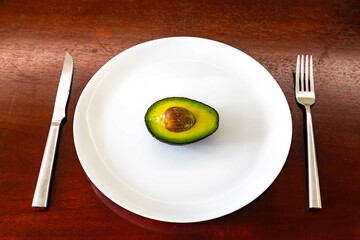 Healthy low carb paleo food, salad, avocado