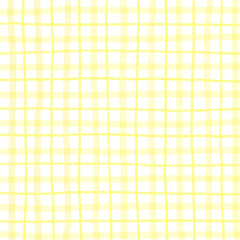 Yellow Plaid Gingham Hand Drawn Background Pattern Overlay