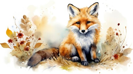 Obraz premium A photo of a whimsical animal watercolor painting