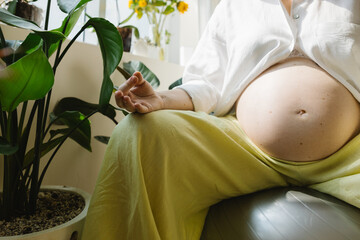 Pregnant woman meditating