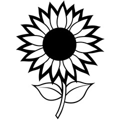 sunflower  line art vector