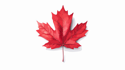 Vibrant red maple leaf isolated on white background for design projects