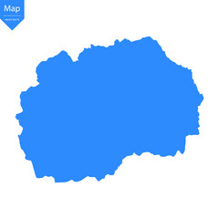 Obraz premium Blue map of Macedonia isolated on white background. Vector illustration eps10. 