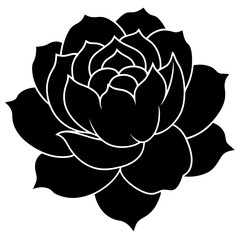 peony  silhouette vector illustrator