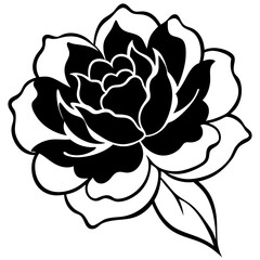 peony  silhouette vector illustrator