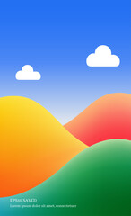Fototapeta premium Peaceful Landscape Illustration,Harmony of Colors.