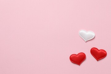 Beautiful hearts on color background