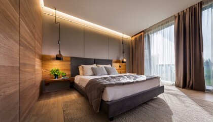 modern home bedroom interior, AI generated