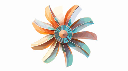 Fototapeta premium Wide Angle Wind Turbine Icon for Sustainable Energy Concept