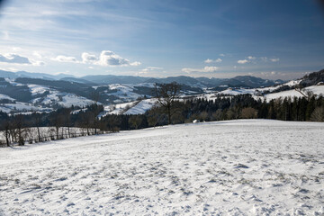snow covered mountains