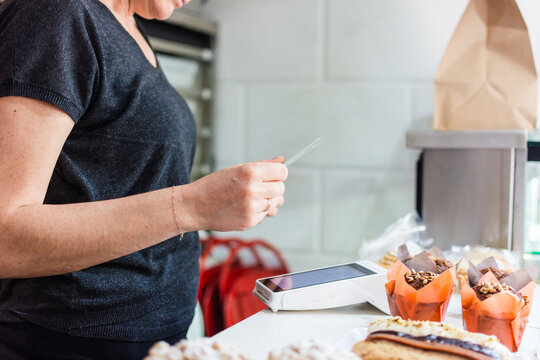 Vendor with debit card and card reader