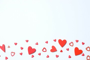 Beautiful red hearts on white background
