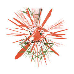 abstraction of red color on a white background