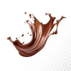 Chocolate splash isolated on white background. Realistic vector illustration.