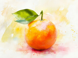 Stunning artwork of a grapefruit against soft watercolor splashes, perfect for modern designs.