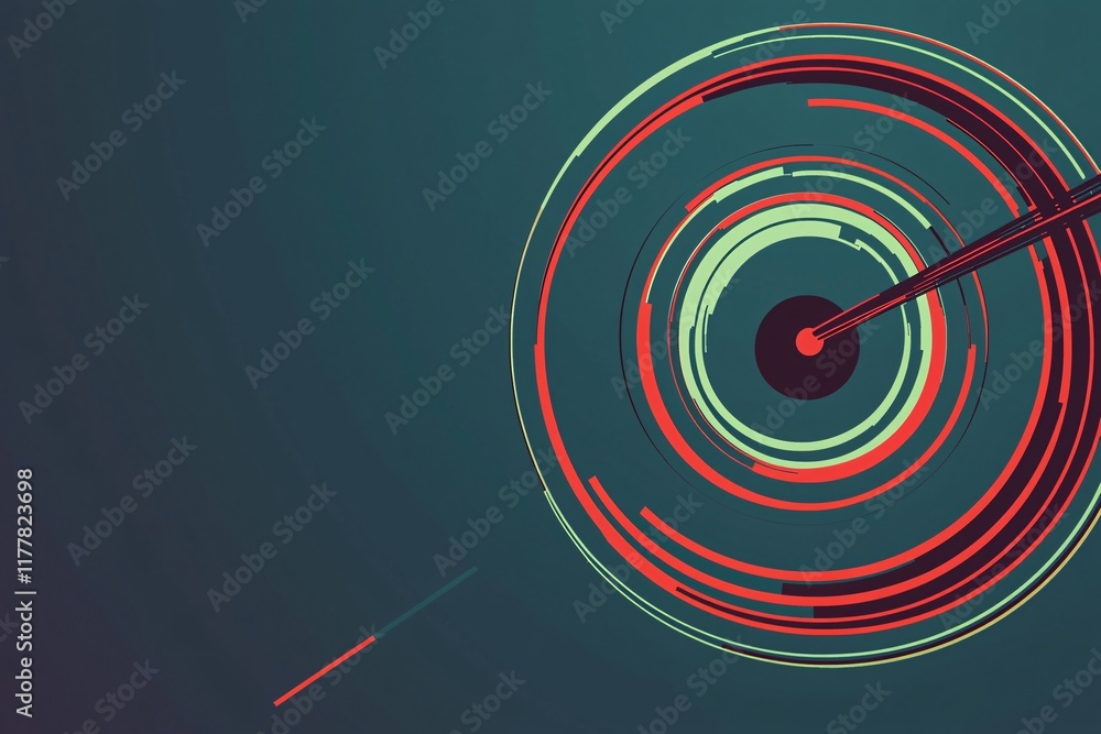 Poster dynamic circular motion patterns in abstract graphic design digital art studio modern environment cl
