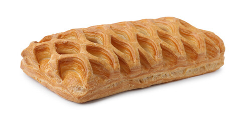 Delicious mesh puff pastry isolated on white