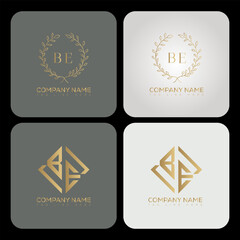 BE luxury typography letter logo. BE Creative style logo but still simple lettering and modern.
