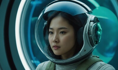 우주복을 입은 한국소녀 아름답다