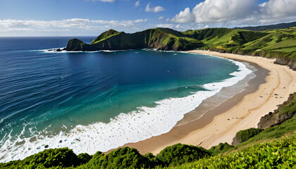 Fototapeta premium Plage isolée dans un cadre pittoresque