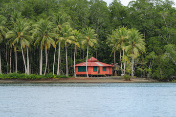 Small wooden cabin near the beach and the estuary
