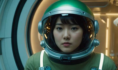 우주복을 입은 한국소녀 아름답다