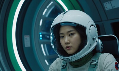 우주복을 입은 한국소녀 아름답다