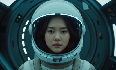 우주복을 입은 한국소녀 아름답다