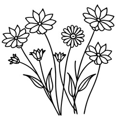 Wildflower Vibes line art art vector