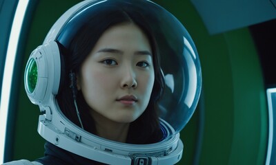 우주복을 입은 한국소녀 아름답다