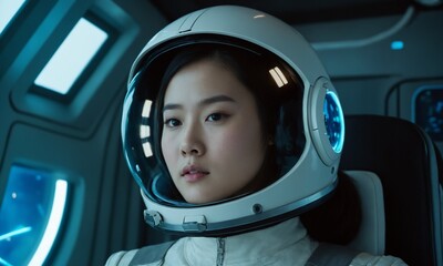 우주복을 입은 한국소녀 아름답다