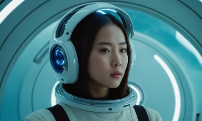 우주복을 입은 한국소녀 아름답다