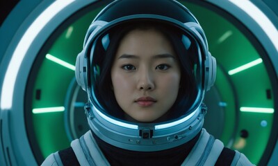 우주복을 입은 한국소녀 아름답다