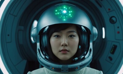 우주복을 입은 한국소녀 아름답다