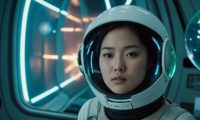 우주복을 입은 한국소녀 아름답다